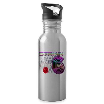Striking Into 6 Bowling Bowler 6th Birthday - Water bottle with straw - silver - Right