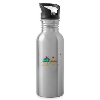 I'm Never More Than Cupcake Away From You | - Water bottle with straw - silver - Right