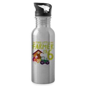 This small farmer is 6 farm more thematic - Water bottle with straw - silver - Right