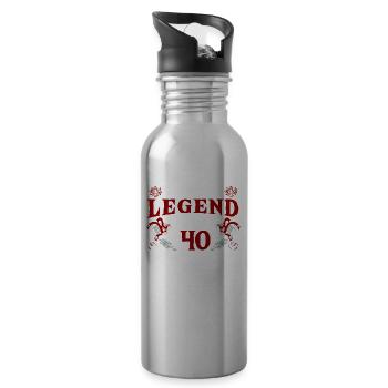 This Ink Legend Turns 40 Fantastic 40. - Water bottle with straw - silver - Right