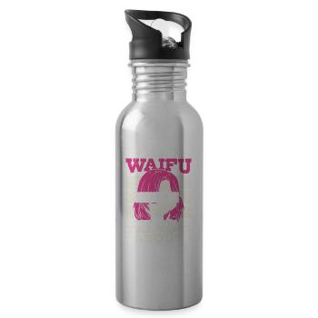 Je suis le waifu | Amateurs d’anime | Chemise Otaku - Gourde avec paille intégrée - argent clair - Droite