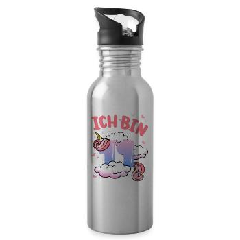 Ich Bin 11 Jahre Alt | Einhorn-thema | 11. - Trinkflasche mit integriertem Trinkhalm - Lightsilver - Rechts