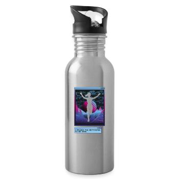 Vaporwave Metaverse Marathon, Trail Running - Gourde avec paille intégrée - argent clair - Droite