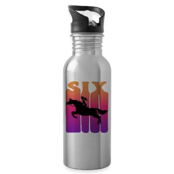 Girl rider, I am 6 years old, 6. - Water bottle with straw - silver - Right