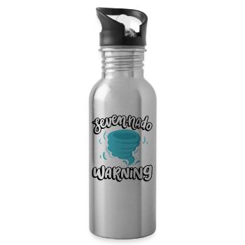 Seven-nado Warning 7th Birthday | Tornado - Water bottle with straw - silver - Right