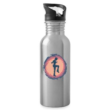 Splash Rope Jumping - Trinkflasche mit integriertem Trinkhalm - Lightsilver - Rechts