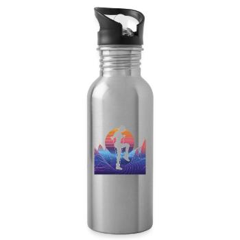 Vaporwave Rope Jumping - Trinkflasche mit integriertem Trinkhalm - Lightsilver - Rechts