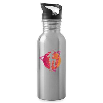 Vaporwave Rope Jumping - Trinkflasche mit integriertem Trinkhalm - Lightsilver - Rechts