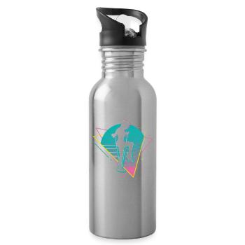 Vaporwave Rope Jumping - Trinkflasche mit integriertem Trinkhalm - Lightsilver - Rechts