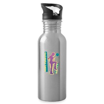 Vaporwave Rope Jumping - Trinkflasche mit integriertem Trinkhalm - Lightsilver - Rechts