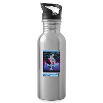 Vaporwave Metaverse Saut à la corde - Gourde avec paille intégrée - argent clair - Droite