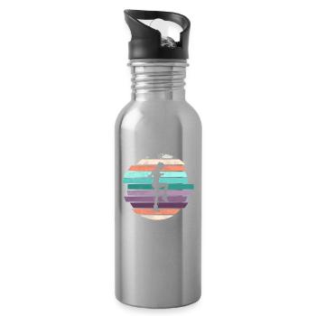 Retro Rope Jumping - Trinkflasche mit integriertem Trinkhalm - Lightsilver - Rechts