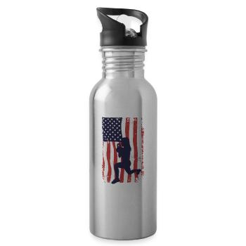 American Flag HIIT - Water bottle with straw - silver - Right