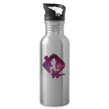 Vaporwave HIIT - Trinkflasche mit integriertem Trinkhalm - Lightsilver - Rechts