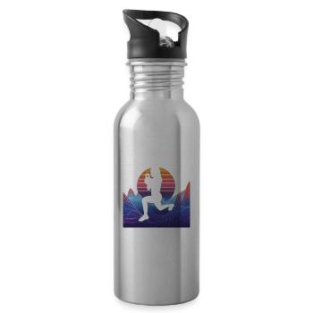 Vaporwave HIIT - Trinkflasche mit integriertem Trinkhalm - Lightsilver - Rechts