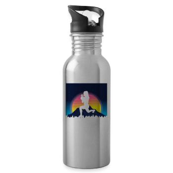Vaporwave HIIT - Trinkflasche mit integriertem Trinkhalm - Lightsilver - Rechts