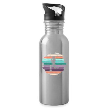 Retro HIIT - Trinkflasche mit integriertem Trinkhalm - Lightsilver - Rechts