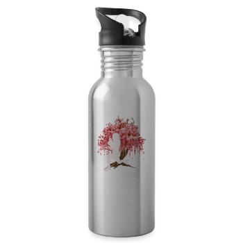 Japanische Kirschblüte HIIT - Trinkflasche mit integriertem Trinkhalm - Lightsilver - Rechts