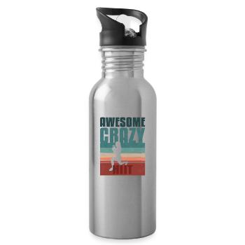 Retro HIIT - Trinkflasche mit integriertem Trinkhalm - Lightsilver - Rechts