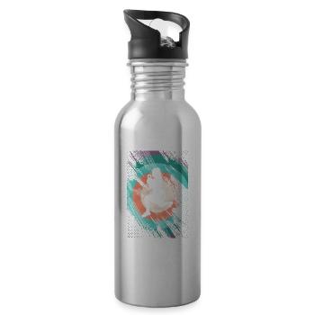 Retro HIIT - Trinkflasche mit integriertem Trinkhalm - Lightsilver - Rechts