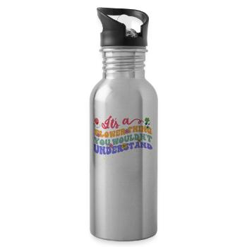 C’est une chose de fleur que vous ne comprenez pas - Gourde avec paille intégrée - argent clair - Droite