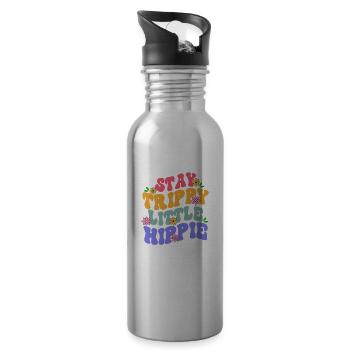 Restez Trippy Little Hippie Floral-thème Coloré - Gourde avec paille intégrée - argent clair - Droite
