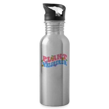 Plant Whisperer Bloom Floral-themed Gardeners - Water bottle with straw - silver - Right