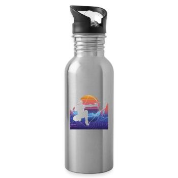 Vaporwave Arrowtag - Trinkflasche mit integriertem Trinkhalm - Lightsilver - Rechts