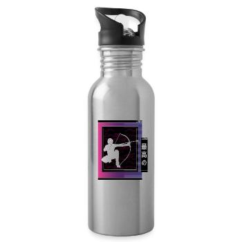 Vaporwave Metaverse Arrowtag - Gourde avec paille intégrée - argent clair - Droite