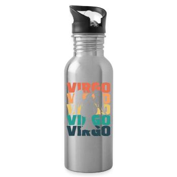Anniversaire du Zodiaque Vierge - Gourde avec paille intégrée - argent clair - Droite