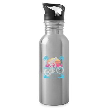 Vaporwave Downhill - Trinkflasche mit integriertem Trinkhalm - Lightsilver - Rechts