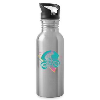 Vaporwave Downhill - Water bottle with straw - silver - Right