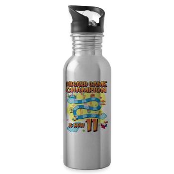 This board game Champion is now 11 | - Water bottle with straw - silver - Right
