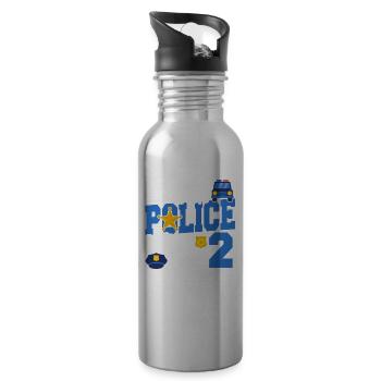 Ce petit flic a maintenant 2 ans, 2 - Gourde avec paille intégrée - argent clair - Droite