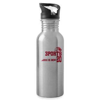 This Sports Legend Is Now 20, Lacrosse Game - Water bottle with straw - silver - Right