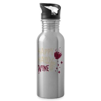 Happy Hello Wine Spooky Alcoholic - Water bottle with straw - silver - Right
