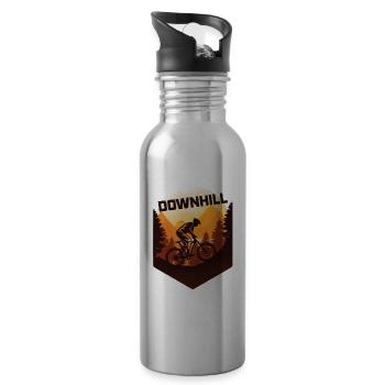 Downhill Mountain Bike - Water bottle with straw - silver - Right