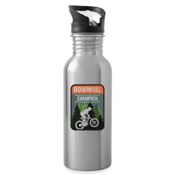 Downhill Champion - Water bottle with straw - silver - Right
