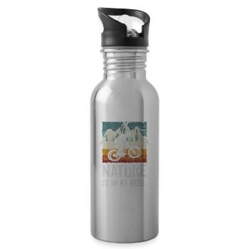 Downhill, mountain biking - Water bottle with straw - silver - Right