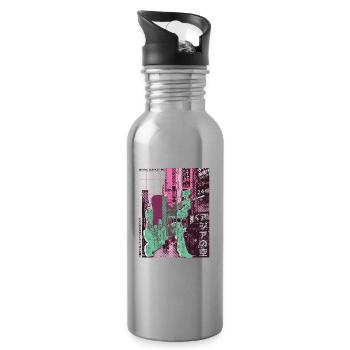 Paintball de la ville asiatique - Gourde avec paille intégrée - argent clair - Droite