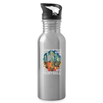 Chaos Paintball - Trinkflasche mit integriertem Trinkhalm - Lightsilver - Rechts