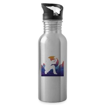 Vaporwave Paintball - Trinkflasche mit integriertem Trinkhalm - Lightsilver - Rechts