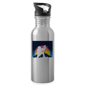 Vaporwave Paintball - Water bottle with straw - silver - Right