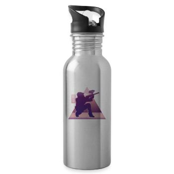 Vaporwave Paintball - Water bottle with straw - silver - Right