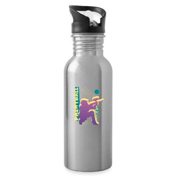 Vaporwave Paintball - Water bottle with straw - silver - Right
