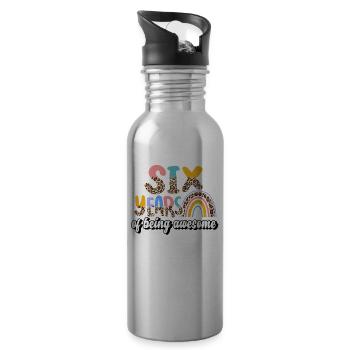 Sechs Jahre Des Seins Awesome Tierhaut-muster - Trinkflasche mit integriertem Trinkhalm - Lightsilver - Rechts