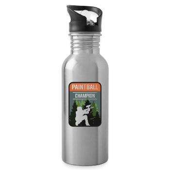 Paintball Champion - Trinkflasche mit integriertem Trinkhalm - Lightsilver - Rechts
