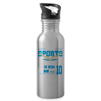 Diese Sportlegende Ist Jetzt 10 Und Schwimmt Zum - Trinkflasche mit integriertem Trinkhalm - Lightsilver - Rechts