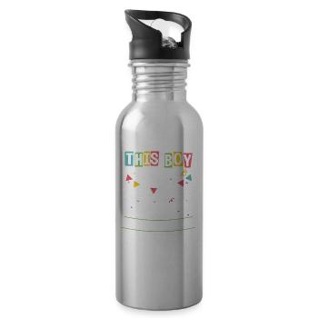 Junge Ist Jetzt 10 Zweistellig 10. Geburtstag - Trinkflasche mit integriertem Trinkhalm - Lightsilver - Rechts