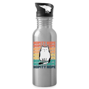 Chat Nopity Nope - Gourde avec paille intégrée - argent clair - Droite